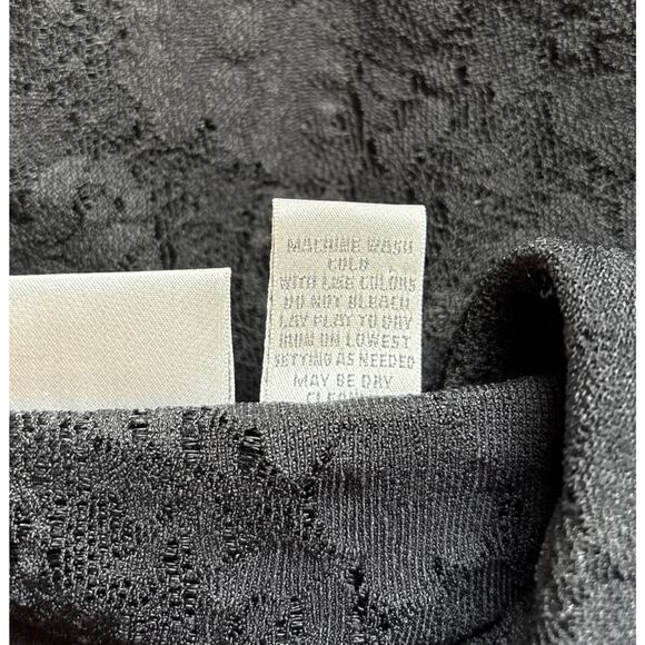 Chico's Black Lace Button Up Tunic Women's Large Collared Top Goth Witchy Sheer - Picture 10 of 10